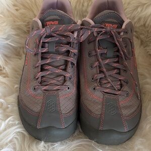 Teva Gray and Pink Sneakers, 10 1/2